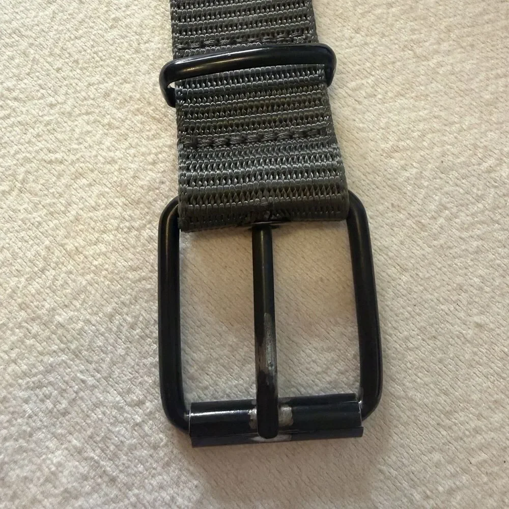 Men Nylon Canvas Waist Belt Casual Jeans Waistbands Alloy Pin Buckle Simple Army